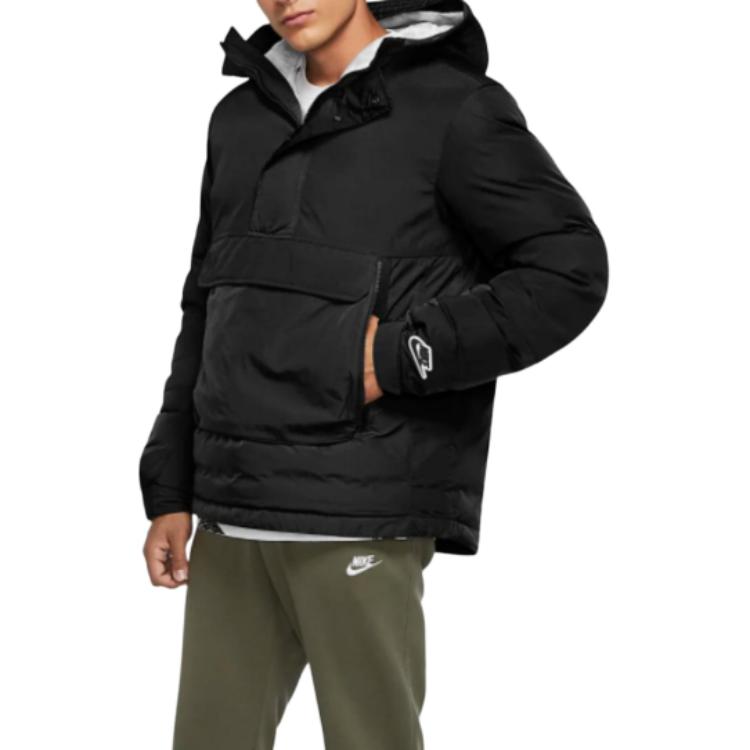 Nike Solid Color Zip-Up Hoodie Jacket With Pockets Long Sleeve Men jackets Black CU4420-010