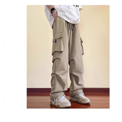 Vintage High Street Overalls Men's Straight Wide-leg Slacks New Fashion Trend