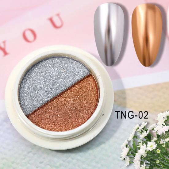 20G Chrome Nail Powder 2 Metallic Holographic Pigment Colors Mirror Effect Powder DIY Gel Nail Art