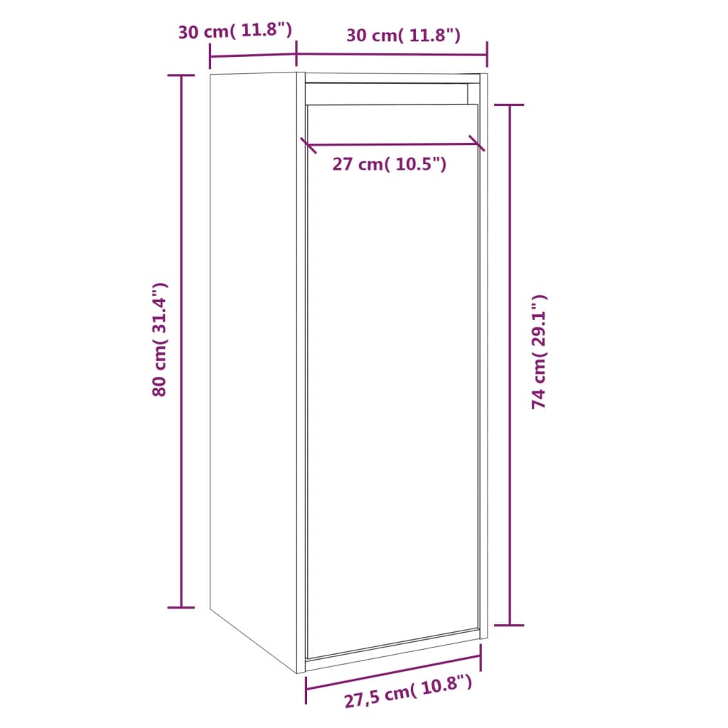 Wall Cabinets 2 Pcs White 30 X 30 X 80 Cm Solid Pine Wood