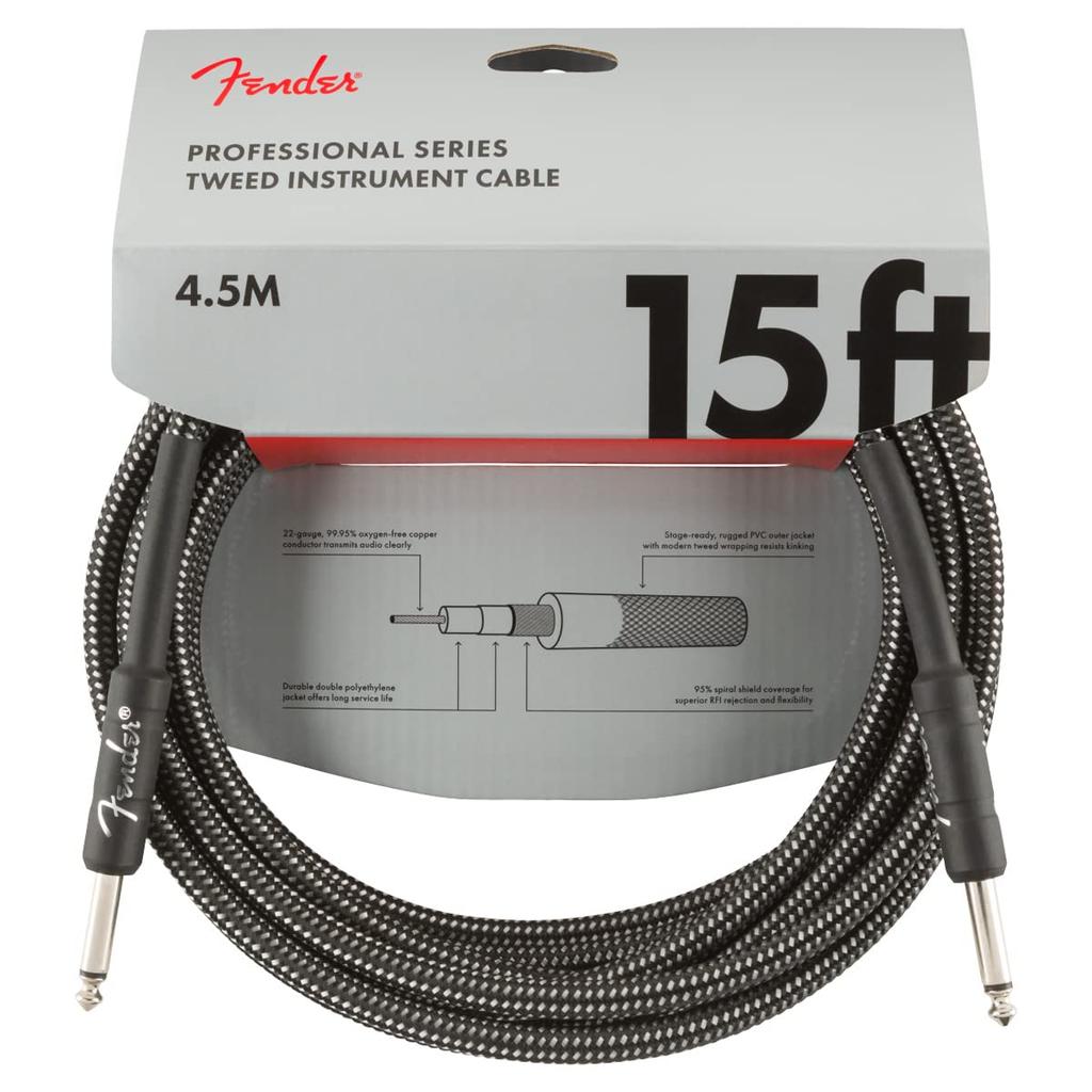 Fender Shielded Cable Professional Series Instrument Gray Tweed Cable, 15',