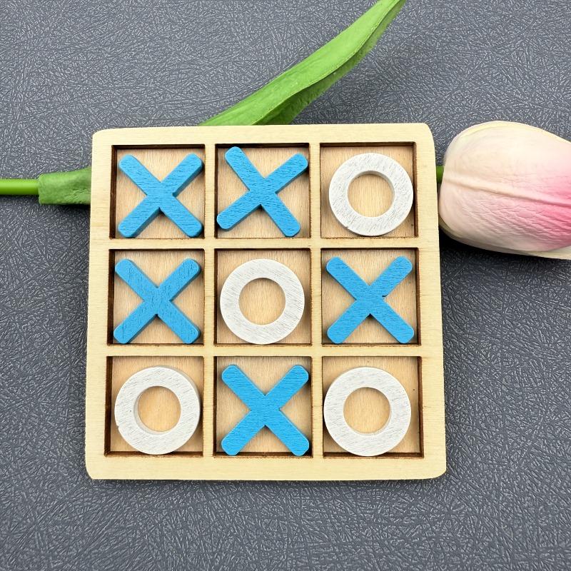 wooden tic tac toe board game
