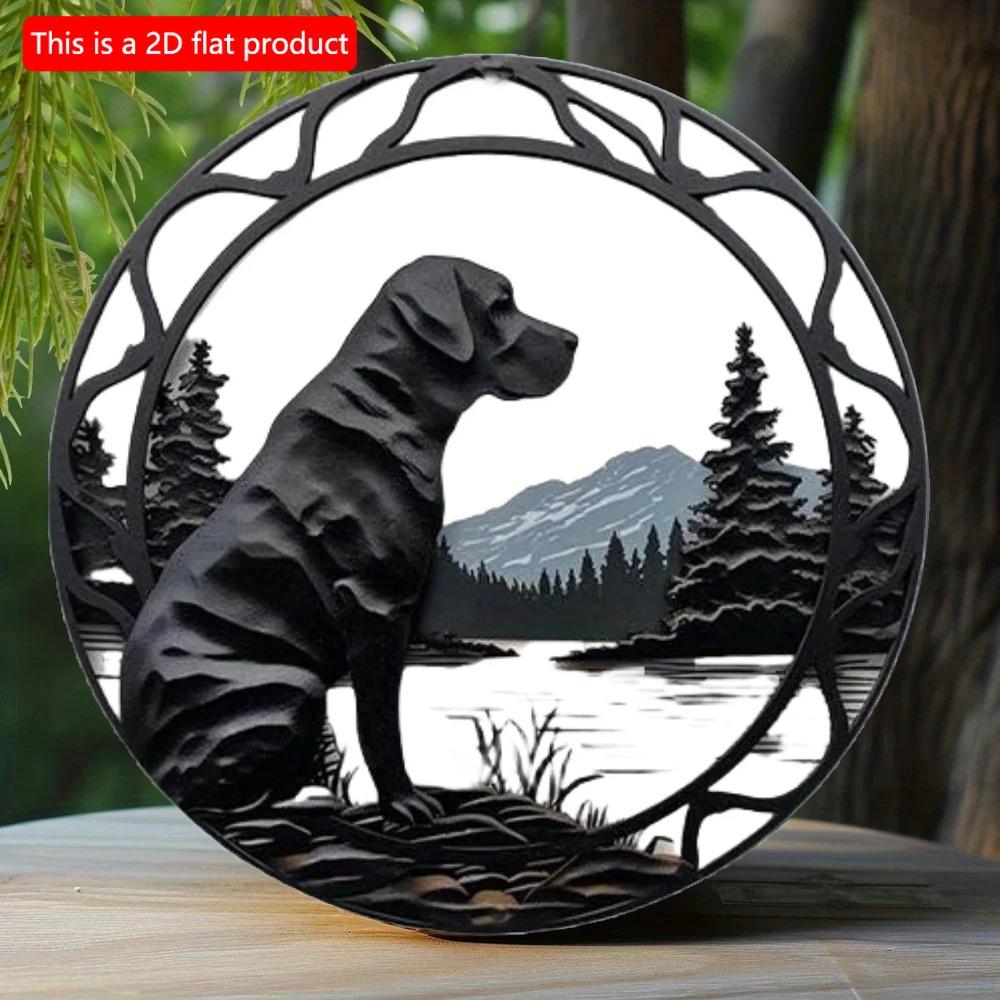 

2d Flat 20*20cm, Round Wooden Sign, Cute of Dog Theme Decor Gifts, for Bar, Hotel, Cafe, Home, Kitchen, Garden, Bedroom Decor. 20*20cm