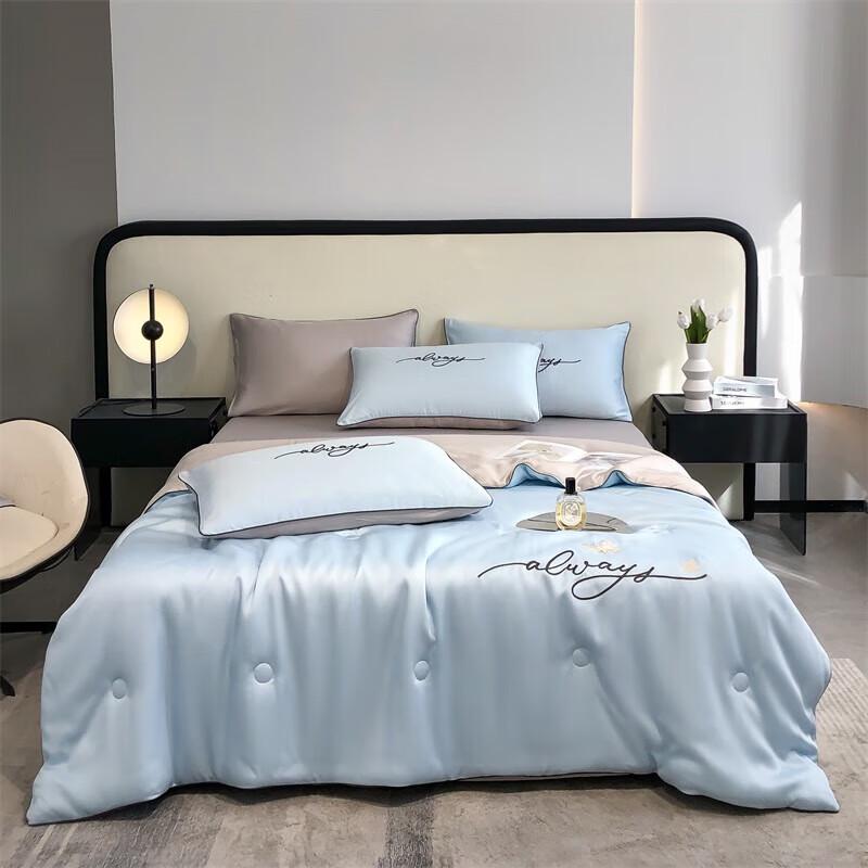 Belle Anna Washed Silk-Feel Cooling Summer Quilt