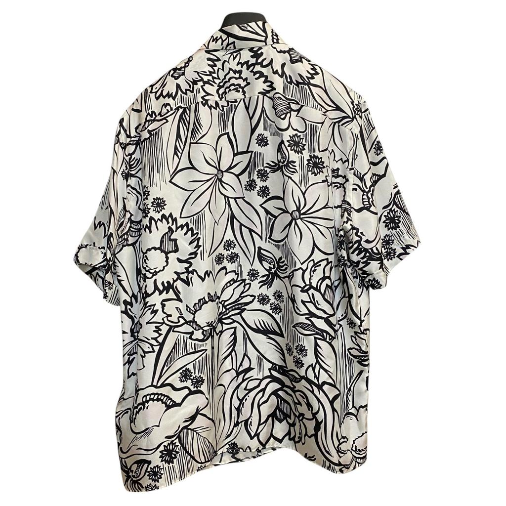 Używana koszula FENDI z krótkim rękawem biało-czarna jedwabna męska