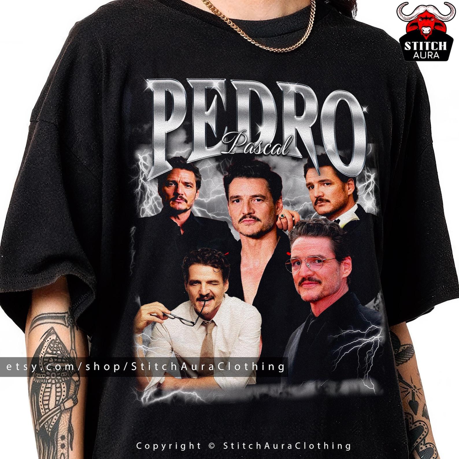Pedro Pascal Retro Bootleg Shirt Gift For Man,Mandalorian Merch For Woman,Trendig Pullover For Fans,Team Girl Dinner Pedro Tee,Vintage Pin 4XL