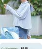 Women's Ice Silk Hooded Sun Protection Shawl - Black, Large Brim, Cool, Thin Vinyl Cape for Summer
