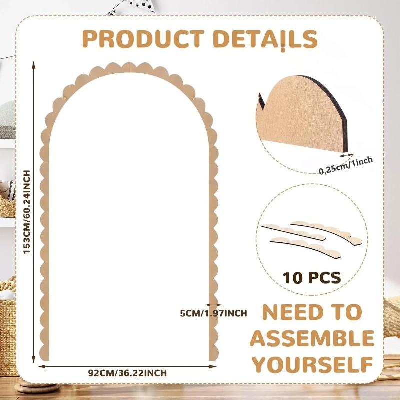 Wood Wall Arch Decor Diy Unfinished Wooden Frame Scalloped Crafts Trim Accent Furniture Molding Kids Room Nursery Decals