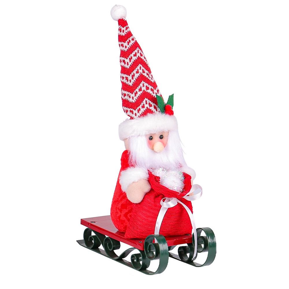 Christmas Desktop Ornament Featuring Santa Claus Sleigh with Persent Bag Doll for Window Decoration Seasonal Holiday Decor
