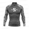 Mens Long Sleeve Surfing Top Quick Dry Tight Fit Swimming Sports