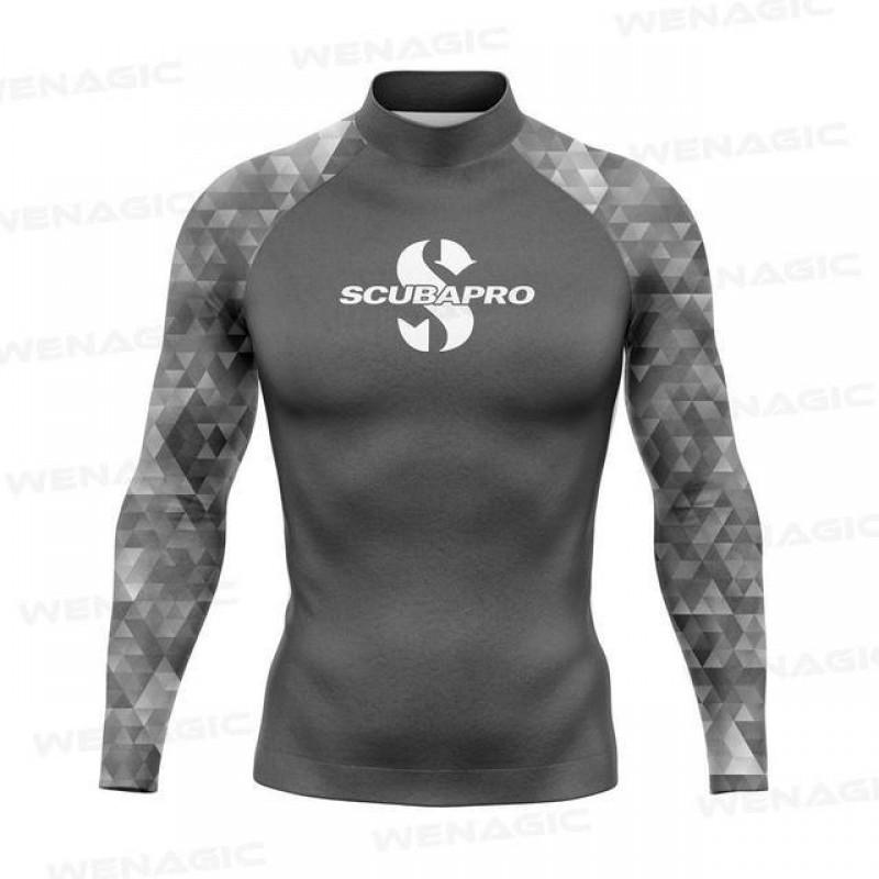 Mens Long Sleeve Surfing Top Quick Dry Tight Fit Swimming Sports