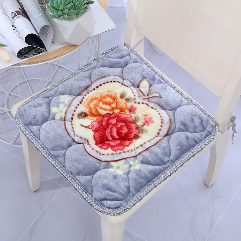 

2 Pcs 40/50cm Thick Plush Chair Cushion Winter Warm Office Non-slip Chair Pad Home Sofa Dining Table Stool Seat Cushion