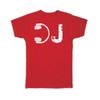 Gift T-Shirt : DJ Letters Wall Art Print Decor Headphones Music Black And White