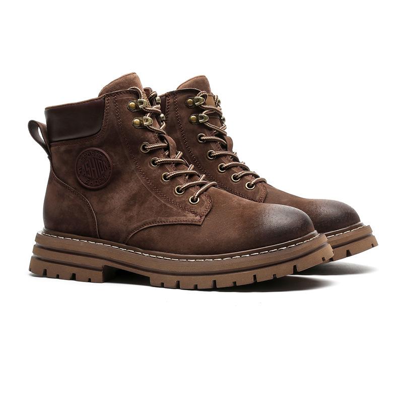 Autumn and winter new products men's and women's rhubarb boots thick-soled desert Martin boots women's locomotive outdoor tooling short boots