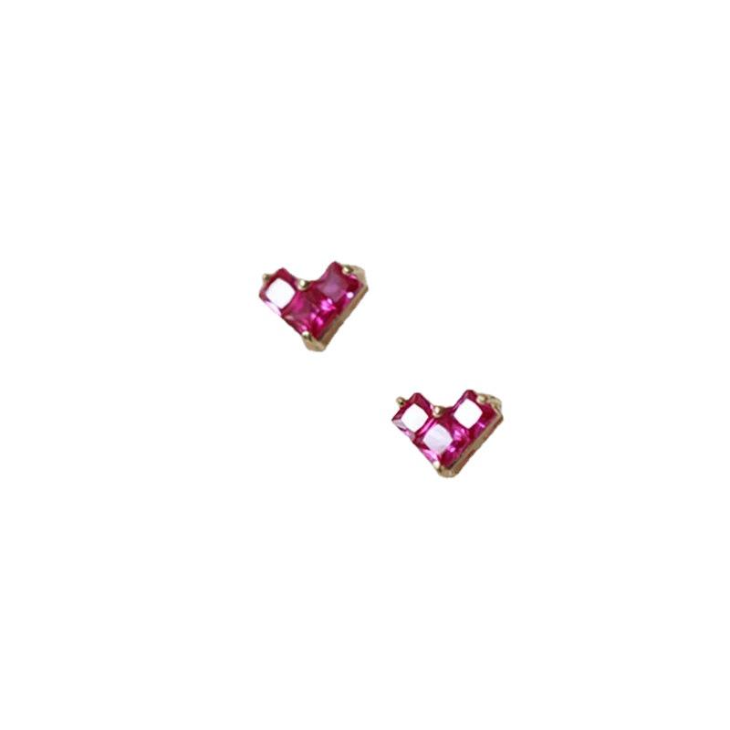 Heart-Shaped S925 Sterling Silver Minimalist Stud Earrings - Light Luxury Style