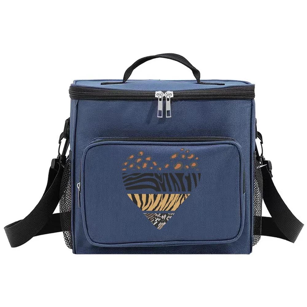 Insulated Lunch Bags Cooler Box Thermal Organizer Handbag for Student Portable Waterproof Camping Storage Boxes Leopard Pattern
