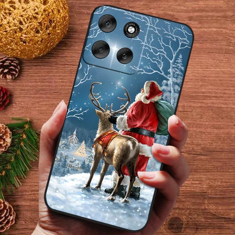 Christmas Painted Cover For Motorola Moto G56 G86 G24 Power G05 G54 G34 G14 G15 G35 G55 G75 Case Silicone Soft Funda Phone Cover