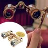 3x25 Opera Glasses Theater Binoculars with Foldable Handle & Chain for Travel Musical
