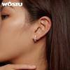 WOSTU 2.0 CT D Color VVS1 EX Moissanite 925 Silver Hoop Earrings 3.5mm Round Diamond Cut Platinum Plated Earrings