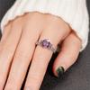925 Sterling Silver Purple CZ Rings Bridal Wedding Accessories Women Rings Anniversary Gift Temperament Lady Jewelry