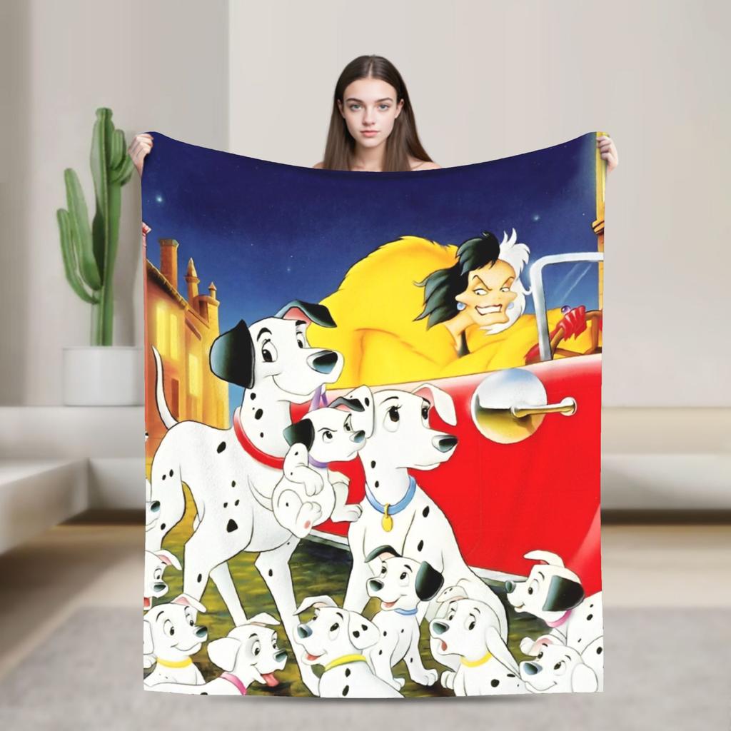 101 Dalmatians Cute DOG Pattern Blanket Anime Wool Vintage Warm Throw Blankets for Home Restaurant  Winter