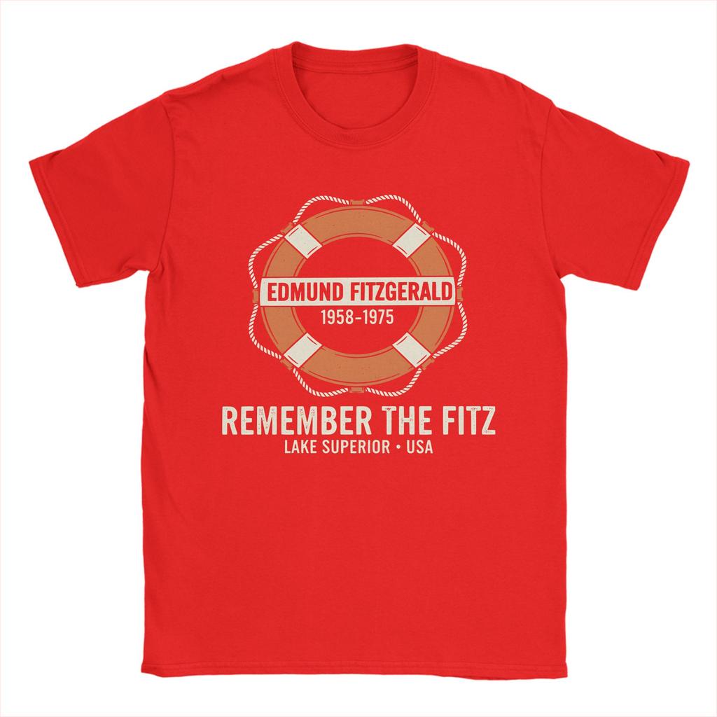 Herr T-shirt Edmund Fitzgerald Galen Ren Bomull T-shirts Kortärmad Stora Skepp T-shirts O-hals Kläder Tryckt
