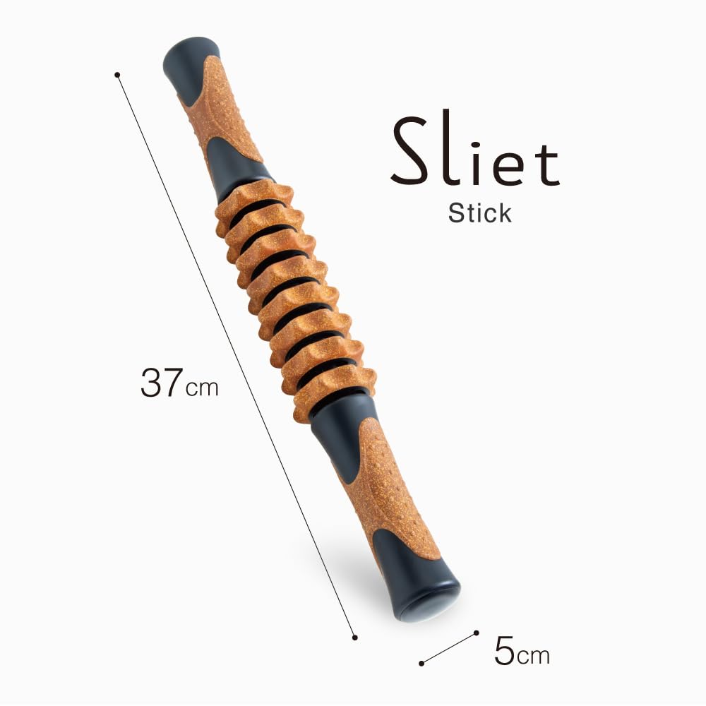 Alphax Foam Roller, Fascia Roller, Massage Roller for Fascia Relaxation, Cork-Like Sliet Stick, 37 X 5 X 5 Cm