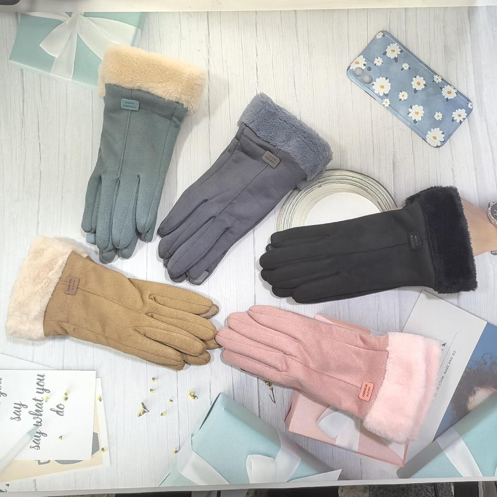 Women's Suede Touchscreen Gloves: Warm, Exclusive for Outdoor Cycling & Driving