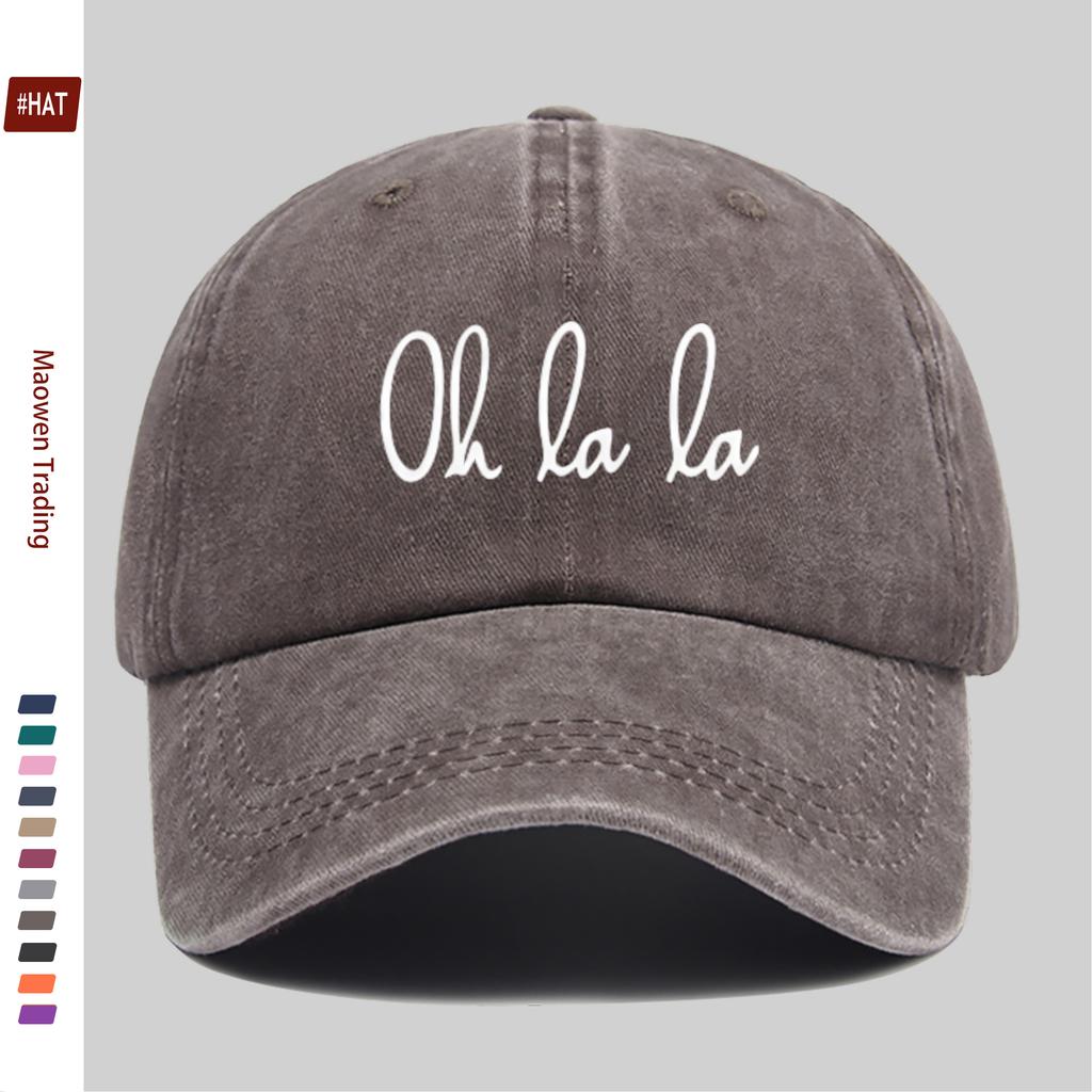 Pc OH LA LA Minimalist Letter Print Baseball Cap Lightweight and Breathable Suitable for Spring and Summer As a Sun Hat Tr