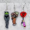 Cute Mushroom Frog Earrings Drop Earrings Acrylic Cartoon Balloon Print Dangle Earrings Ear Dangles Ear Pendant for Girl