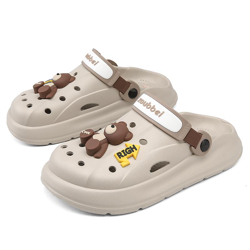 

Мода 2024 Лето Дизайнер Rich Cartoon Bear для женщин, мужчин и девочек Пляжные сандалии Тапочки Повседневные сабо на платформе Шлепанцы Шлепанцы Обувь 35-36