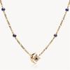 Art Retro Style Star Moon Sapphire Star Burst Necklace Copper Electroplating True Gold Color Preservation