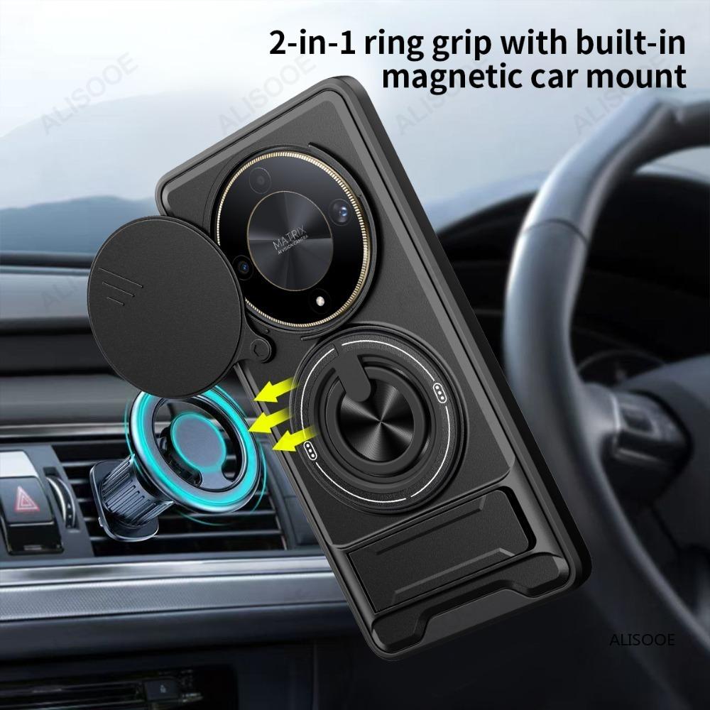 Funda for Honor X9B 5G Case Rotatable Slide Camera Protection Ring Stand Shockproof Cover Capa for Honor X9B 5G Funda