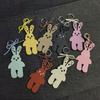 Leather Rabbit Car Keyring Bag Pendant Handmade Charm Personalized Trendy Girl Gift Bag Accessories