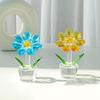 Crystal Sun Flowers Figurine Sun Flowers Statues Home Accessories Eye Catching Decors for Bookshelves Desk