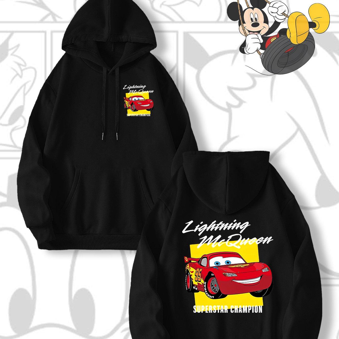 

Disney Cars McQueen Pattern Printed Men s Sweater Autumn and Winter New Men s and Women s Casual Couple Street Wear 2XL