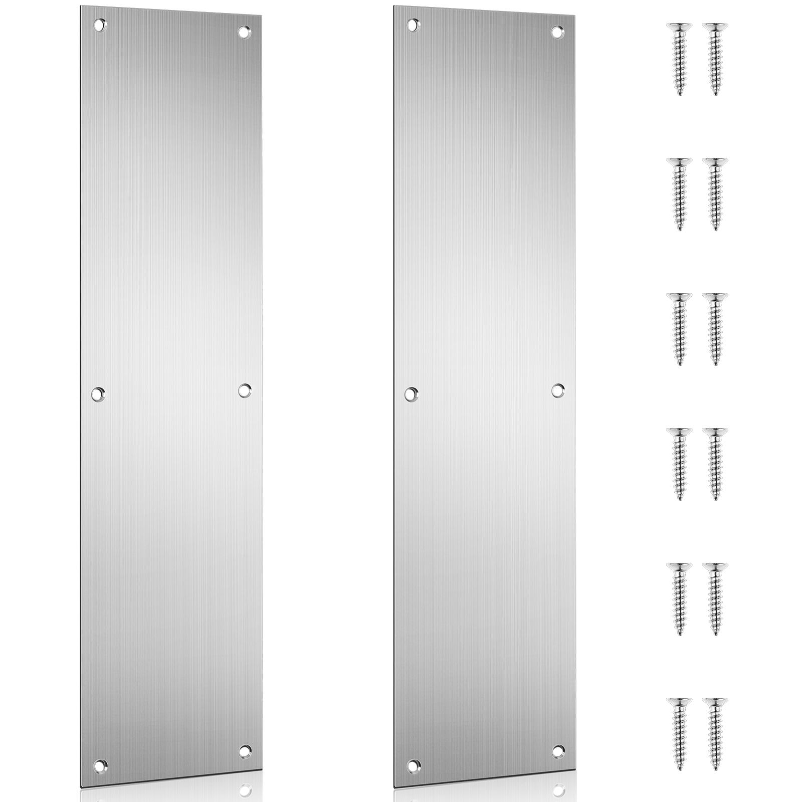 

2 Pcs Push Door Plate 16X4 Stainless Steel Door Push Plate Door Kick Plate,Brushed Doorplate Door Proection Metal Plate