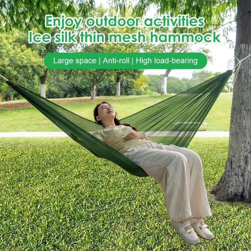 Hiking Outdoor Duyan Ice Silk Hammock 180Kg Camping Foldable Hammock Travel Hammock With Storage Bag