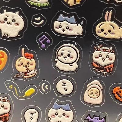 Novo Estilo Giikawa Chiikawa Adesivo de Manicure Desenho Animado Fofo Alto Valor 3D Tridimensional Flutuante Adesivo Impermeável