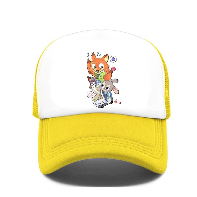 Cartoon Anime Print Baseball Cap Zootopia Judy Nick Sun Mesh Hat Men Women Adjustbale Summer Trucker Hat Outdoor Casual Golf Cap