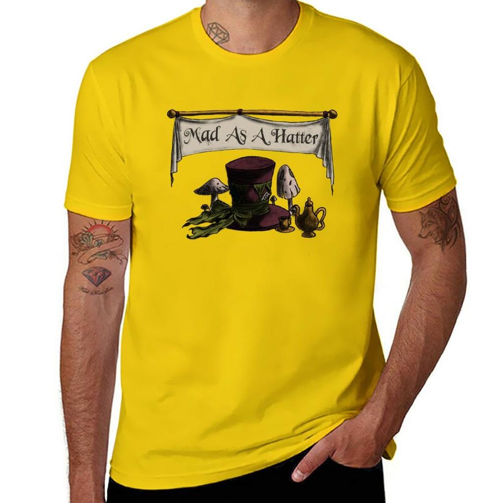 Mad As A Hatter TShirt Quick Drying Plain Shirts Graphic Tees Clothes for Men
