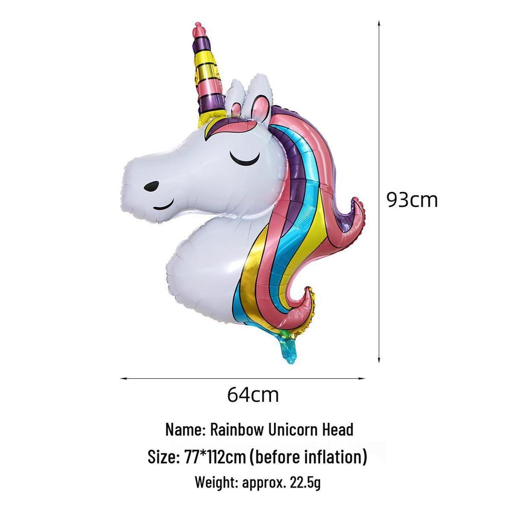 Unicorn Aluminum Foil Balloons for Children's Birthday Party Decorations