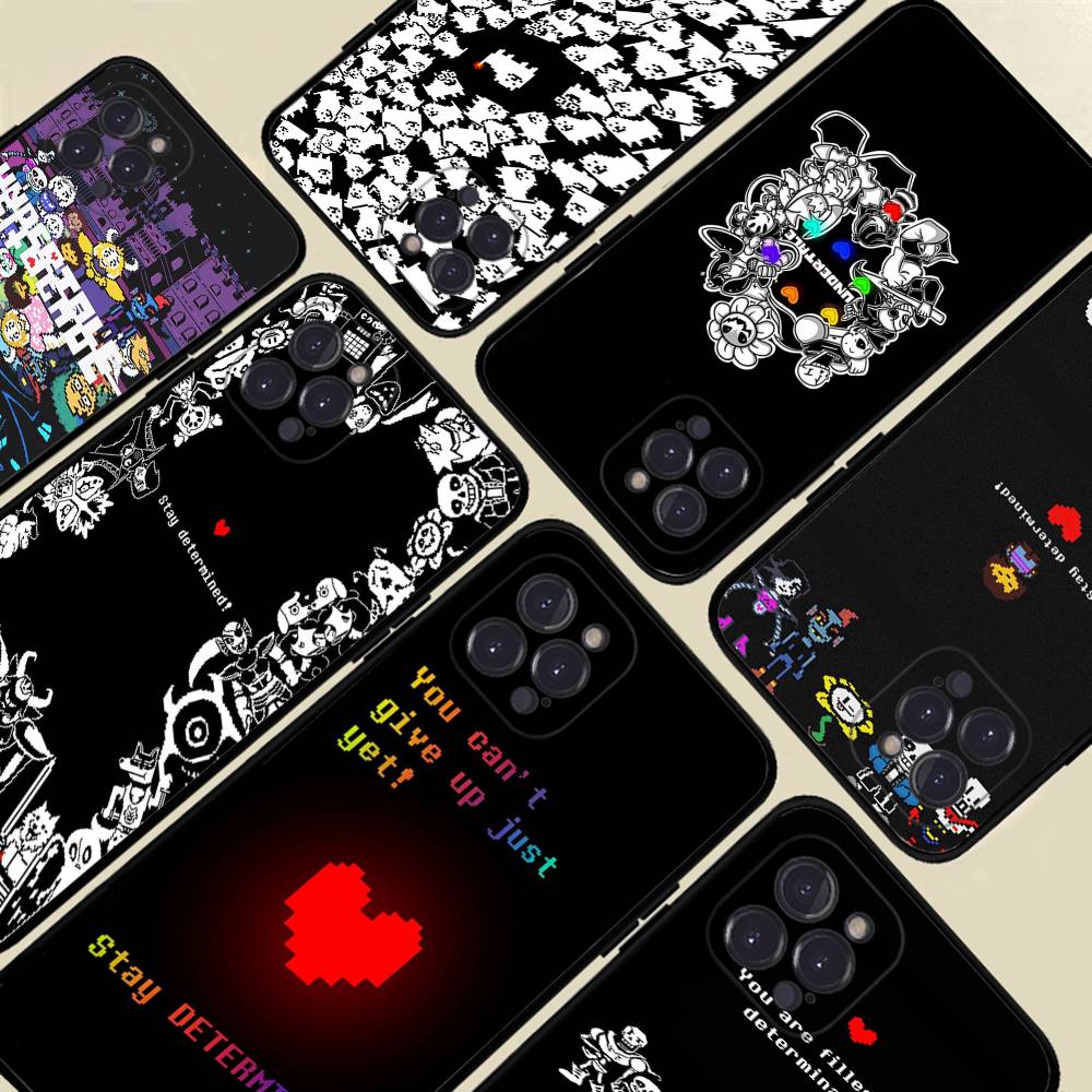 U-Undertale Game Phone Case For IPhone 17 Air 16 15 14 Plus 13 12 Mini 11 Pro Max Black Cover