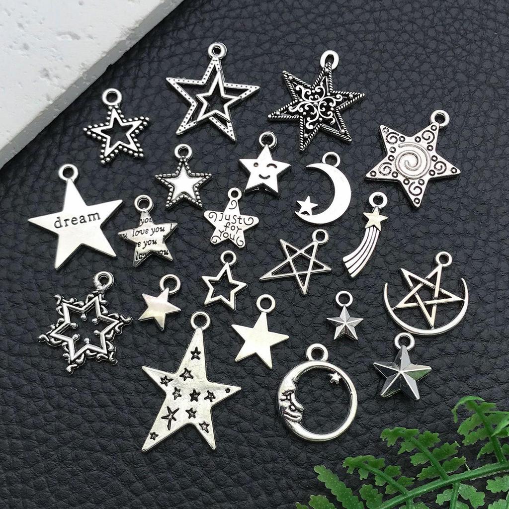 Retro Alloy Star Moon DIY Necklace & Earring Charms