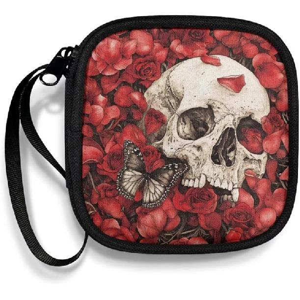 Mushrooms and Moon Carrying Earphone Case Pouch Storage Bag Holder-Earbud Case Headphones Storage Bag Pouch for Headphone, Bluetooth