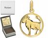 Gold Pendant Zodiac Sign Taurus 585 Engraving