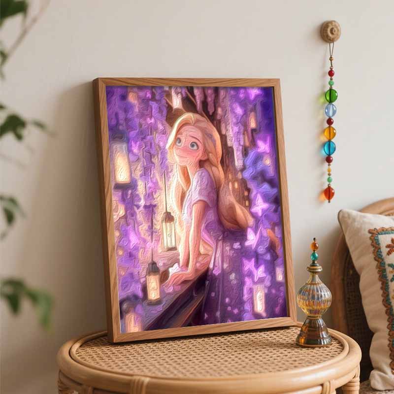 Disney Rapunzel oil painting digital painting art kit handmade diy painting home decoration gift