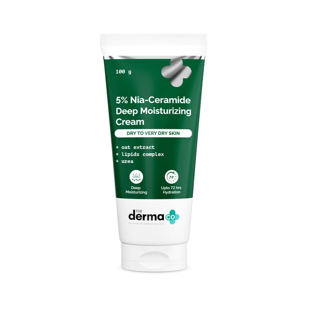 La Crema Hidratante The Derma Co 5% Niacinamida-Ceramida 100g | Hidratación 72h para Piel Seca