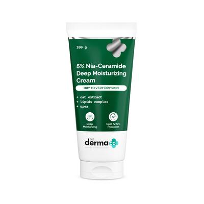 The Derma Co 5% Nia-Ceramide Moisturizing Cream 100g | 72hr Hydration for Dry Skin