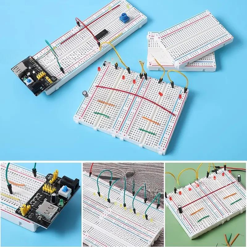 3PCS Bread Board Set MB-102 830 Hole Bread Board 400 Hole Bread Board Splicing Solderless Bread Board
